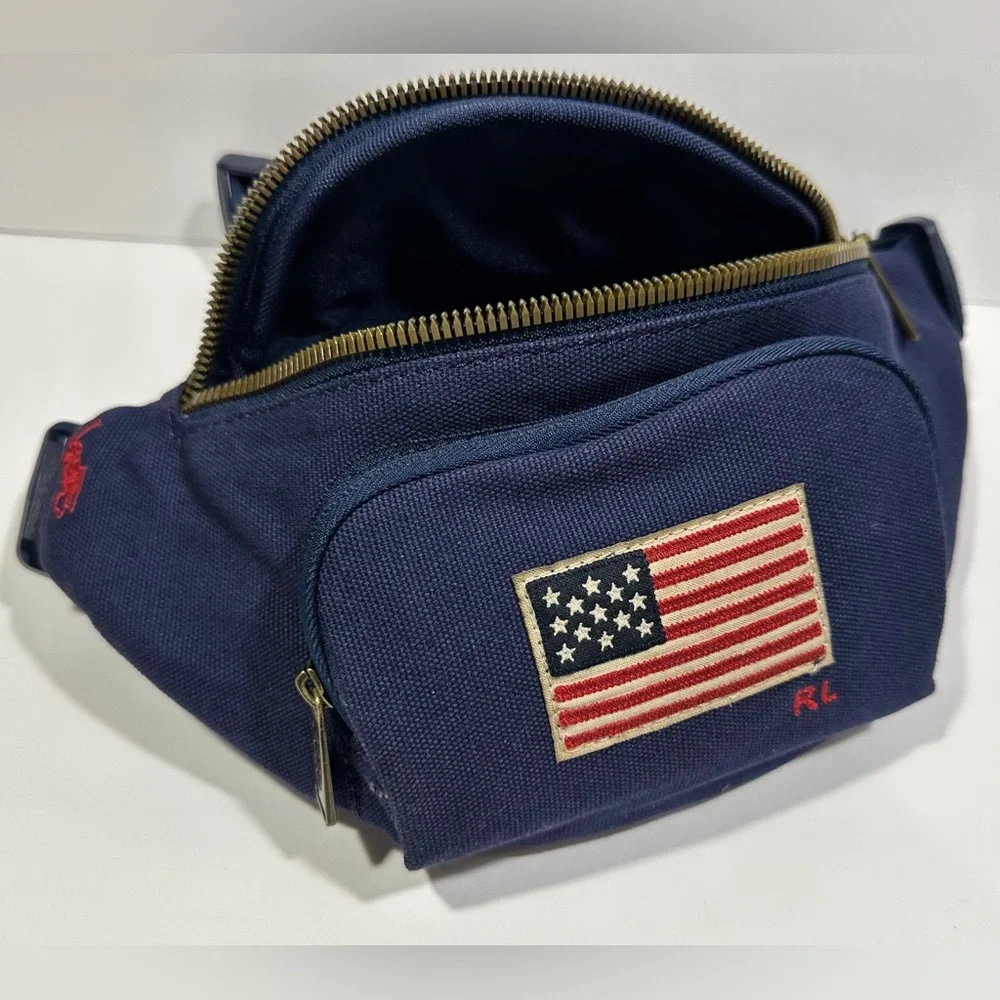 Polo by Ralph Lauren Blue Belt Bag with Flag Details - Picture 9 of 16